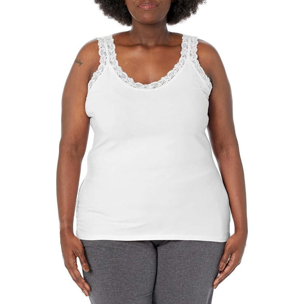 Women's Lace Tank Cotton Spandex Size 4X V-Neck Sleeveless Comfortable